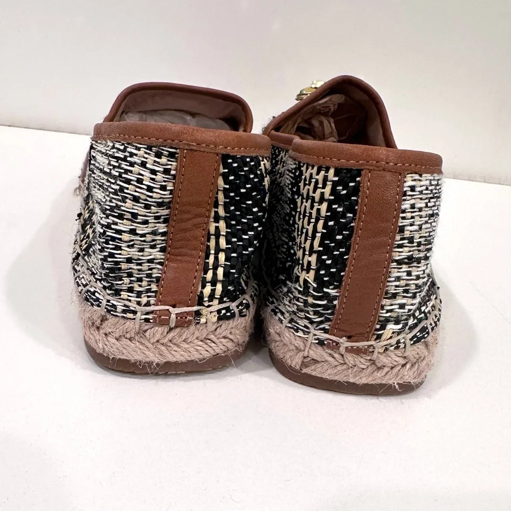 Louise et Cie cream & black espadrilles with gold pineapple detail size 10 NWOT - Picture 4 of 8